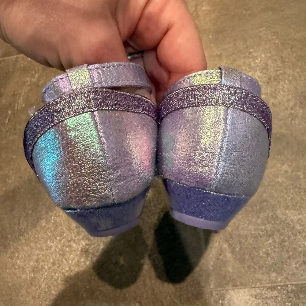 Disney Girls Iridescent Teal and Purple Gem Dress Sandals